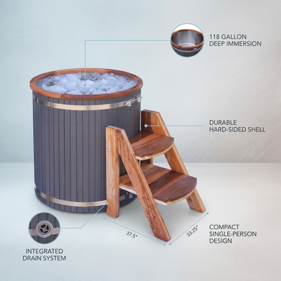 Cold Therapy 1 Person Ice Bath 118 Gallon Cold Plunge 37.5" X 33.25"