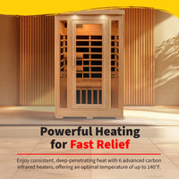 2-Person Hemlock Infrared Sauna with 6 Carbon Heaters