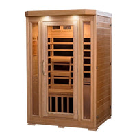 2-Person Hemlock Infrared Sauna with 6 Carbon Heaters